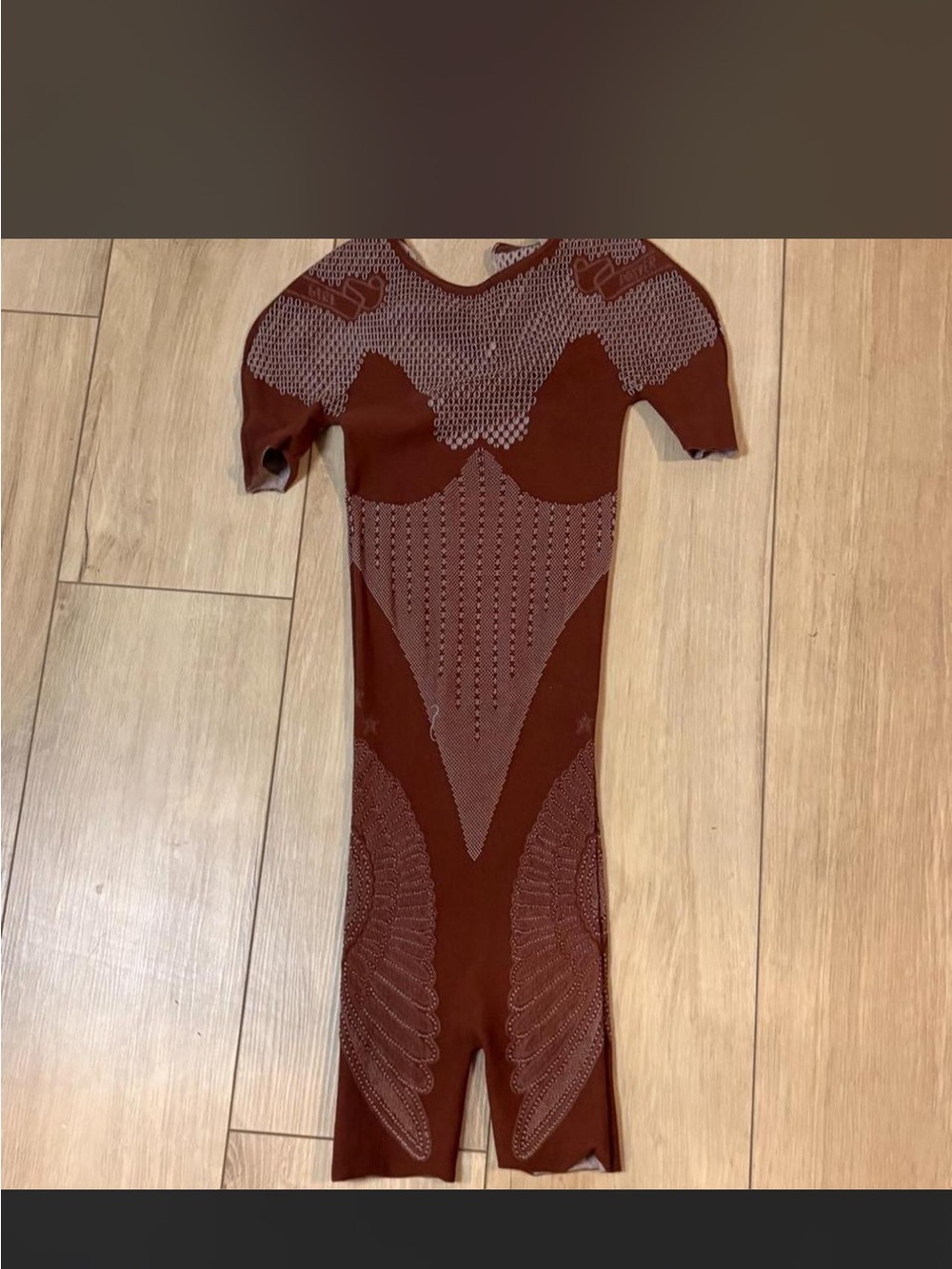 Brown Textured Knit Bodycon Romper